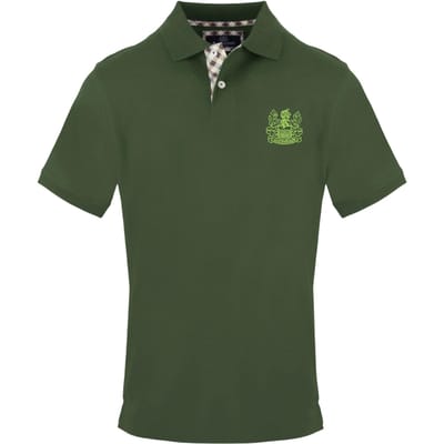 Aquascutum Heren Logo Katoenen Polo Shirt (Militair Groen)