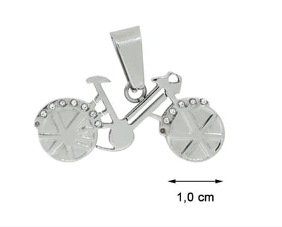 Blinx Jewels Stalen Hanger Fiets Steentjes Zirkonia