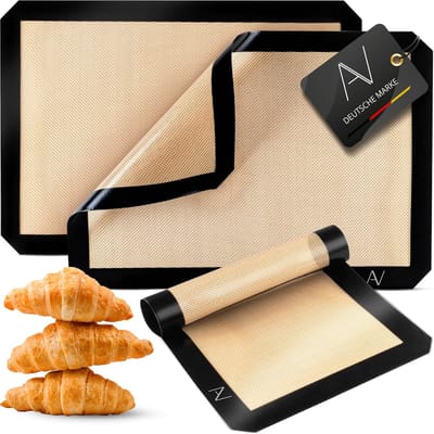 Siliconen Bakmat Set van 3 - Herbruikbare bakfolie - Hittebestendig - Multi-kleur - Siliconen
