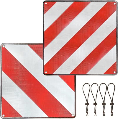 Waarschuwingsbord Reislanden - Verkeersbord Bagagedrager - Veilig Vervoer - Voor 3 Landen - 50x50cm Aluminium - Rood-Wit