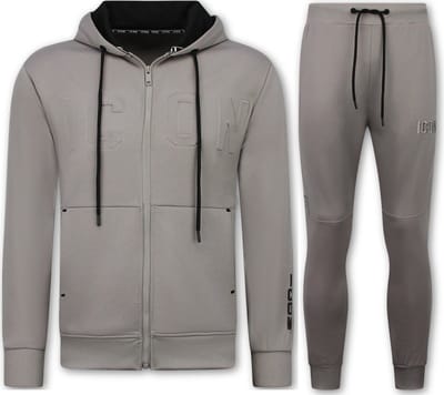 ICON Joggingpak Heren - Trainingspak Volwassenen - Heren Huispak - Tracksuit Heren - 6153 - Grijs