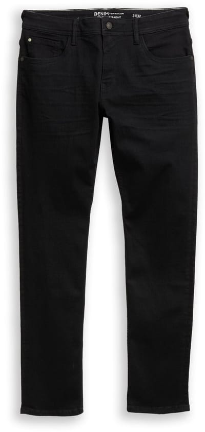 Tom Tailor Denim - TTAEDAN STRAIGHT-jeans - Maat 30/36 - black black denim