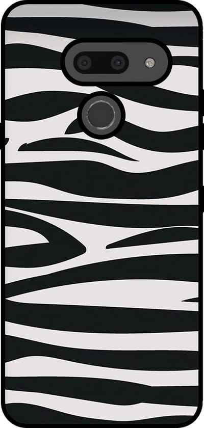 Smartphonica Telefoonhoesje Geschikt voor LG G8 ThinQ met zebra opdruk - TPU backcover case zebra design - Zwart Wit geschikt voor LG G8 ThinQ