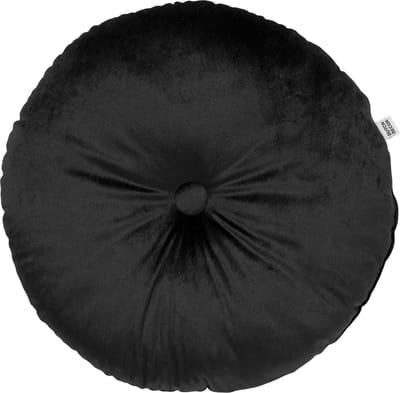 Dutch Decor - OLLY - sierkussen Ø38 cm - rond velvet - Raven - zwart