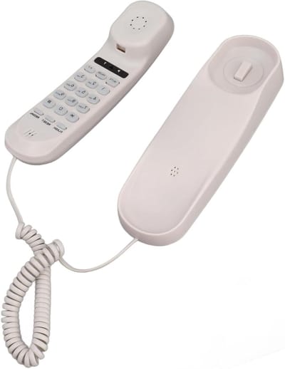 Vaste Telefoon - Muurtelefoon - Thuis Kantoor - Ruimtebesparend Ontwerp - 22 x 8 x 7 cm - Wit