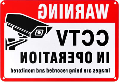 Waarschuwingsbord - CCTV bord - Veiligheid verbeteren - Weerbestendig aluminium - 25 x 17 cm - Rood Wit Zwart