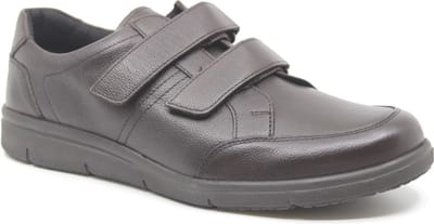 Solidus, 64500 30534, Bruine heren klittenbandschoenen met stretch wijdte K