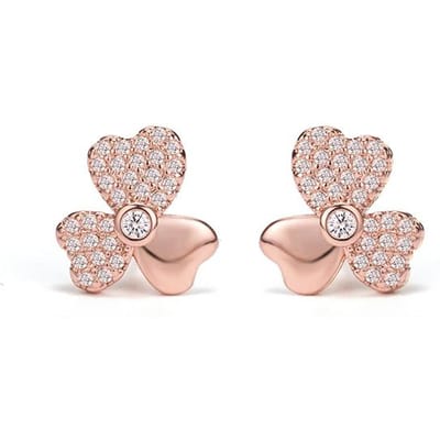 Boucle d'oreille à clip Diamant 1 Carat en Or Rose 14k pour Femmes Pierre Précieuse Oorbellen Bijoux Femme Boucles d'Oreilles Grenat Bijoux de Fête blanc