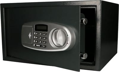 Elektronische kluis - Combinatieslot kluis - Waardevolle spullen - Dubbele baard sleutel - 43x37x25 cm - Zwart