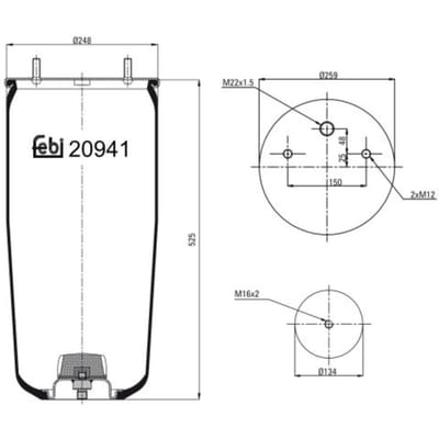 Veerbalg, luchtvering FEBI BILSTEIN 20941