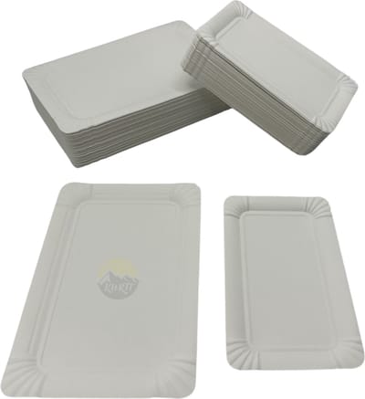 KURTT - 250 stuks papieren borden/schaaltjes 10x16 cm + 20x13 cm 250 stuks -wegwerpservies-taartborden - feestborden - papieren schaaltjes -wegwerpborden -papieren borden - snackborden