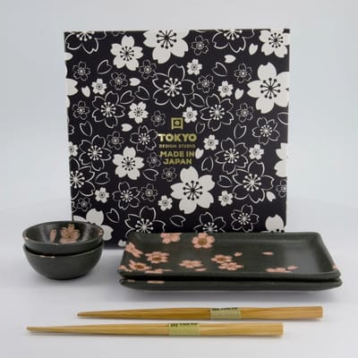Tokyo Design Studio - Sakura Sushi Giftset Black 6-delig