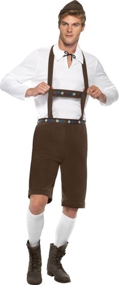 Bruine Oktoberfest lederhosen voor heren - Bierfeest kostuum 52/54