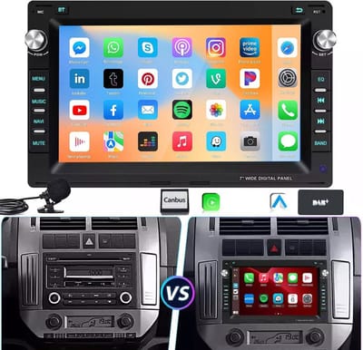 ESSGOO Autoradio - Geschikt Voor VW volkswagen Polo 9N Golf 4 Passat B5 T5 - Android 15 - 4+64GB - Draadloos Apple Carplay & Android Auto - Bluetooth Wifi GPS - DAB - Microfoon