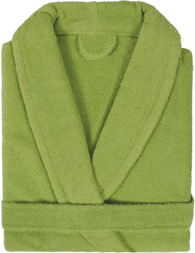 Badjas Badstof met Shawlkraag Uni Alpha Groen Maat S - 1 stuks