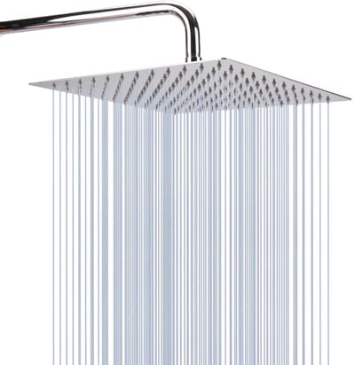 Azomor® Vierkante regendouchekop van roestvrij staal met hoge doorstroming en watervaleffect