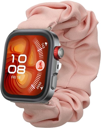 kwmobile elastisch bandje voor smartwatch - Compatibel met Huawei Watch Fit 4 Pro / Watch Fit 4 - Horlogebandje van katoen - In oudroze