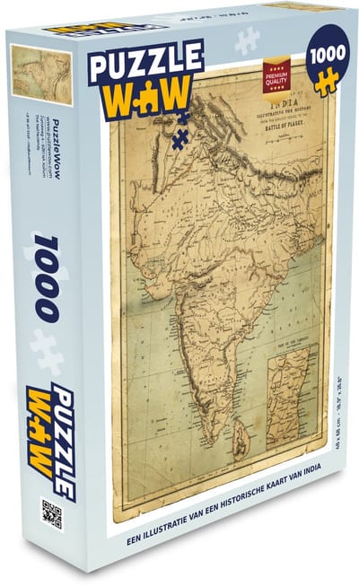 Puzzel Een illustratie van een historische kaart van India - Legpuzzel - Puzzel 1000 stukjes volwassenen