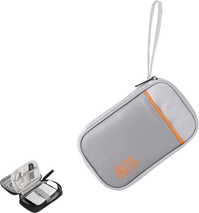 Compacte Kabel Organizer - Multifunctionele Elektronica Tas voor Reizen, Accessoires en Kabels - Grijze Opbergoplossing voor Kabels en Gadgets