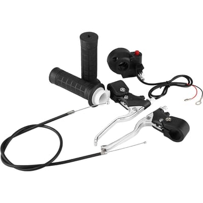 Kit de poignées de guidon Interrupteur Marche/Arrêt Levier d'accélérateur Levier de frein pour Pocket Bike Mini Moto noir