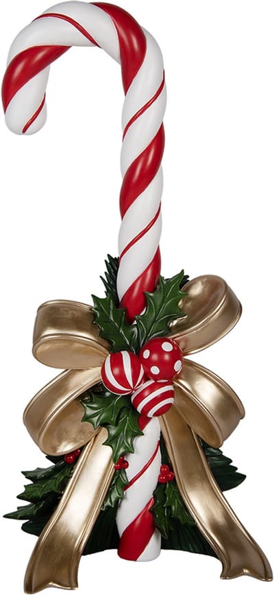 Clayre & Eef Kerstdecoratie Beeld Zuurstok 44x36x91 cm Rood Kunststof