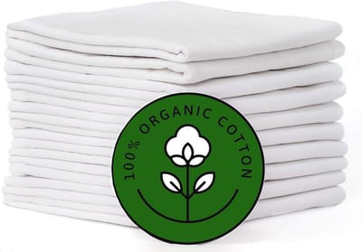 Biologisch Katoenen Keukenhanddoeken Set van 10 - Absorberend, Sneldrogend en Ademend - 28 x 28 inch