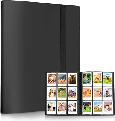 Fotoalbum - Fotoalbum voor Instant Camera Foto's - Fotoalbum met 9 rasters - Slaat tot 360 foto's tegelijk op - Mini Fotoalbum & Plakboek Accessoires （ zwart ）