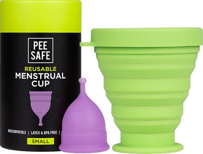 Menstruatiecup Small met Sterilisator/Houder- Hoge Kwaliteit Herbruikbare Menstruatie Cup, Period