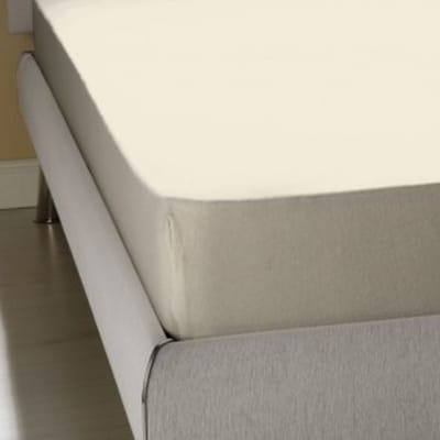 Homéé® Hoeslaken Jersey stretch ecru 140/150x200/220 +30cm tweepersoons bed 100% katoen