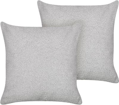 LEUZEA - Sierkussen set van 2 - Grijs - 45 x 45 cm - Bouclé