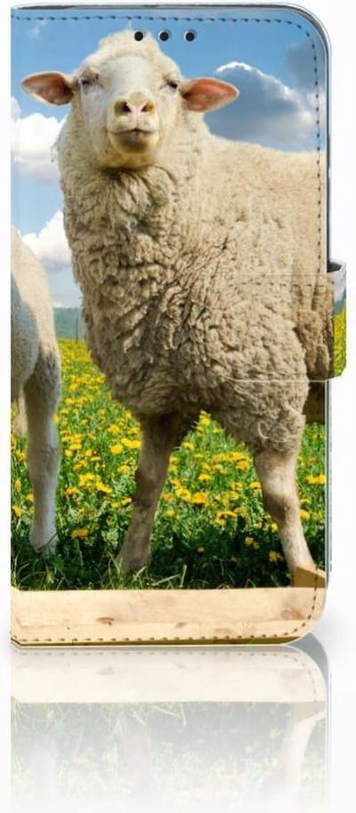 Boekhoesje voor Honor 10 Lite Telefoonhoesje met Pasjes Schaap en Lammetje