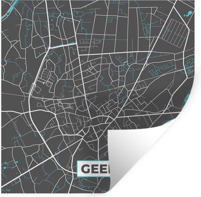 Muurstickers - Sticker Folie - Stadskaart – Grijs - Kaart – Geel – België – Plattegrond - 100x100 cm - Plakfolie - Muurstickers Kinderkamer - Zelfklevend Behang XXL - Zelfklevend behangpapier - Stickerfolie