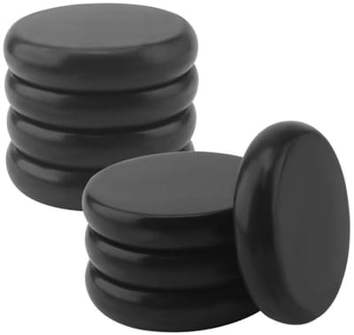 Massagestenen Basalt - Hete stenen - Spierontspanning Massage - Natuursteen Glad - 8 stuks 8cm - Zwart