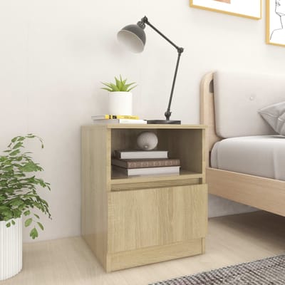 vidaXL - Nachtkastjes - 2 - st - 40x40x50 - cm - bewerkt - hout - sonoma - eikenkleurig