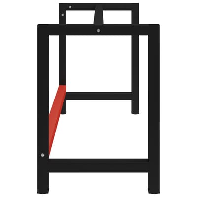 vidaXL - Werkbankframe - 150x57x79 - cm - metaal - zwart - en - rood