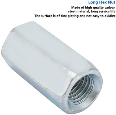 Dailygoods- Draadstang Connector M18 - Hoogwaardig Koolstofstaal - Verzinkt - Schroefdraadbevestigingen - Lange levensduur - Essentiële Accessoires - Moer