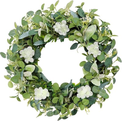 50 cm Eucalyptus Krans voor Deur en Raam, Kunstmatige Bloem Krans voor Lente, Zomer en Jaarlijkse Decoratie, Perfect voor Pasen en Feestdagen