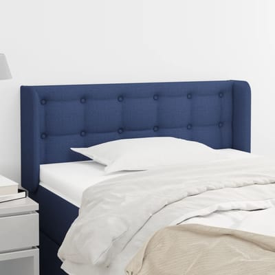vidaXL - Hoofdbord - met - randen - 83x16x78/88 - cm - stof - blauw