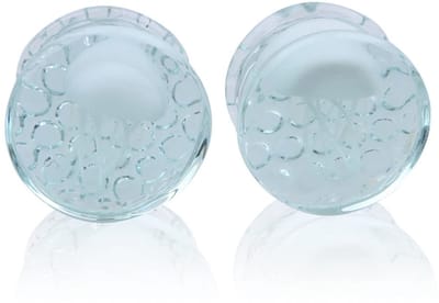 Dailygoods - Ocean Kwallen Glas Oordopjes - Dubbele Uitlopende Tunnels - Minimalistische Sieraden - 0g(8mm) - Geschikt voor Vrouwen en Mannen - Glas