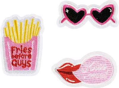 PartyDeco - Iron on patches Kiss me! 3 stuks