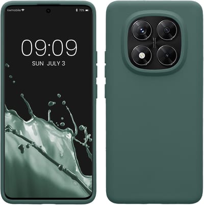 kwmobile telefoonhoesje geschikt voor Xiaomi Redmi Note 14 Pro 5G / Redmi Note 14 Pro+ 5G / Poco X7 - Hoesje met siliconen coating - Smartphone case in blauwgroen