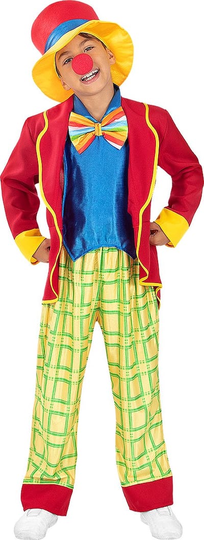 Funidelia | Clown Kostuum Voor voor jongens  Clowns, Circus, Originele en Leuke - Kostuum voor kinderen Accessoire verkleedkleding en rekwisieten voor Halloween, carnaval & feesten - Maat 107 - 113 cm - Rood