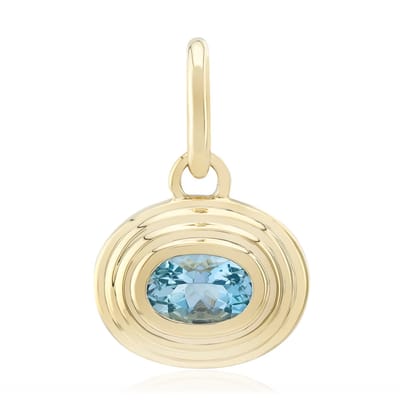 Cavill - Gouden Hanger - 9 Karaats Geelgoud - Santa Maria Aquamarijn 0,34 ct - Ovaal Slijpsel - Bezel Zetting - Elegante Blauwe Edelsteen uit Brazilië