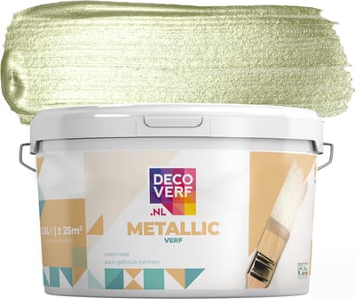 Decoverf metallic verf lentegroen, 2.5L