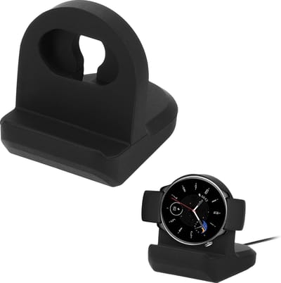 kwmobile Horloge standaard geschikt voor Huami Amazfit GTR Mini / GTS 4 Mini / GTS 3 / Amazfit Active 2 / Active Edge Laadstation - Oplaad houder - Lichtgewicht siliconen houder in zwart