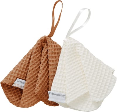 Cottonbaby - speendoekje - wafel - roest/roomwit - per set van 2