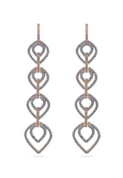 AVANT-GARDE PARIS Dangle earrings - turquoise teardrop design - 1 stuk - goudkleurig met turquoise stenen