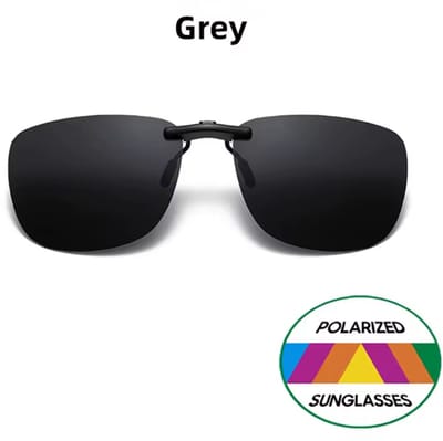 Polariserende Grijze Clip-On Zonnebril - Type Voorhanger Opzetbril - Overzetzonnebril - UV400 bescherming - Vivisun V5059 - Niet opklapbaar