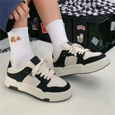 Casual Zwart-Witte Panda Sneakers Dames Platte Retro Lage Top Witte Schoenen Dames Modieuze Ins Veelzijdige Casual Schoenen 40
