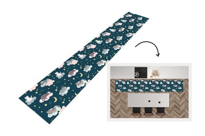 Keukenloper - Loper keuken - Patronen - Kat - Maan - 300x50 cm - Keukenloper vinyl